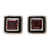 Garnet stud earrings, 'Fire Frame' - Faceted Garnet Square Stud Earrings from India (image 2a) thumbail