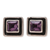 Amethyst stud earrings, 'Regal Frame' - Square Amethyst Stud Earrings from India (image 2a) thumbail