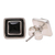Onyx stud earrings, 'Midnight Frame' - Square Onyx Stud Earrings from India