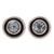 Blue topaz stud earrings, 'Graceful Frames' - Circular Blue Topaz Stud Earrings from India