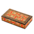 Papier mache decorative box, 'Floral Intricacy' - Floral Motif Papier Mache Decorative Box from India
