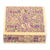 Papier mache coasters, 'Kashmir Lavender' (set of 6) - Lavender Flower Papier Mache Coasters from India (Set of 6)