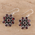 Garnet dangle earrings, 'Floral Glitter' - Circular 8.5-Carat Garnet Dangle Earrings from India