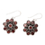 Garnet dangle earrings, 'Floral Glitter' - Circular 8.5-Carat Garnet Dangle Earrings from India