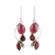 Garnet dangle earrings, 'Classic Glamour' - Glamorous Natural Garnet Dangle Earrings from India (image 2a) thumbail