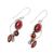 Garnet dangle earrings, 'Classic Glamour' - Glamorous Natural Garnet Dangle Earrings from India (image 2b) thumbail