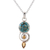 Citrine pendant necklace, 'Cool Labyrinth' - Citrine and Composite Turquoise Spiral Pendant Necklace