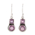 Amethyst dangle earrings, 'Glittering Combo' - Square and Circular Amethyst Dangle Earrings from India