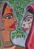 'Radha and Rukhmani Union' - Signed Watercolor Painting of Radha and Rukhmani thumbail