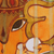 'Lord of Obstacles' - Green and Orange Expressionist Ganesha Painting from India (image 2b) thumbail