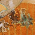 'Bala Ganesha' - Expressionist Ganesha Painting in Orange from India