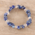 Pulsera elástica con cuentas de lapislázuli y cuarzo - Pulsera elástica con cuentas de lapislázuli y cuarzo transparente