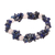 Lapis lazuli and quartz beaded stretch bracelet, 'Lake Charm' - Lapis Lazuli and Clear Quartz Beaded Stretch Bracelet (image 2c) thumbail