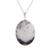 Agate pendant necklace, 'Arctic Beauty' - Oval Agate Pendant Necklace in White and Black from India