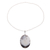 Agate pendant necklace, 'Arctic Beauty' - Oval Agate Pendant Necklace in White and Black from India
