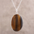 Tiger's eye pendant necklace, 'Oval Layers' - Oval Tiger's Eye Pendant Necklace from India (image 2) thumbail