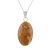 Agate pendant necklace, 'Earth Flair' - Brown Oval Agate Pendant Necklace Crafted in India thumbail