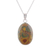 Agate pendant necklace, 'Mermaid Colors' - Oval Agate Pendant Necklace in Brown and Green from India thumbail