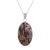 Agate pendant necklace, 'Intricate Island' - Oval Agate Pendant Necklace in Pink and Russet from India thumbail