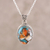 Sterling silver pendant necklace, 'Royal Oval' - Sterling Silver and Oval Composite Turquoise Necklace (image 2) thumbail