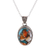 Sterling silver pendant necklace, 'Royal Oval' - Sterling Silver and Oval Composite Turquoise Necklace thumbail