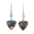 Reconstituted turquoise dangle earrings, 'Royal Colors' - Recon. Turquoise and Blue Topaz Dangle Earrings thumbail
