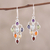 Multi-gemstone dangle earrings, 'Chakra Sparkle' - 2.6-Carat Multi-Gemstone Chakra Dangle Earrings from India (image 2) thumbail