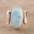 Larimar cocktail ring, 'Modern Sky' - Oval Larimar Cocktail Ring Crafted in India (image 2) thumbail