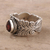Garnet band ring, 'Energetic Drop' - Teardrop Garnet Band Ring Crafted in India (image 2b) thumbail