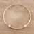 Sterling silver bangle bracelet, 'Dual Elegance' - Simple Sterling Silver Bangle Bracelet from India (image 2b) thumbail