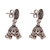 Sterling silver chandelier earrings, 'Flowering Jhumki' - Floral Jhumki Sterling Silver Chandelier Earrings from India