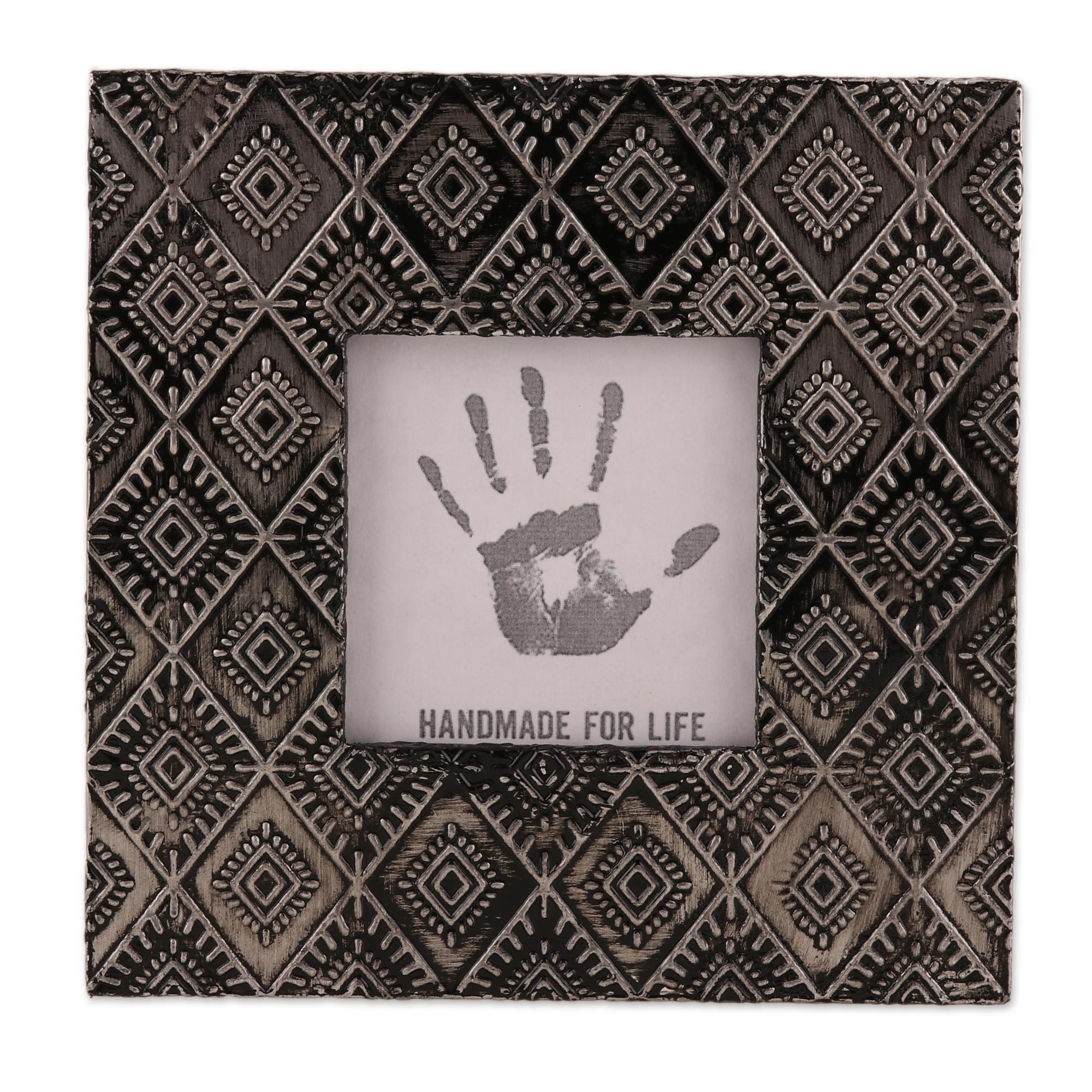 UNICEF Market Diamond Pattern Aluminum Photo Frame from India (3x3