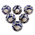 Keramikknöpfe, (6er-Set) - Blaue florale Keramikknöpfe aus Indien (6er-Set)