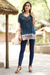 Tie-dyed viscose tunic, 'Delhi Azure' - Tie-Dyed Viscose Tunic in Azure from India (image 2b) thumbail