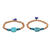 Wood and resin beaded stretch bracelets, 'Royal Friends' (pair) - Blue Tassel Wood and Resin Beaded Stretch Bracelets (Pair) (image 2c) thumbail