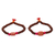 Wood and resin beaded stretch bracelets, 'Friendship Beads' (pair) - Wood and Orange Resin Beaded Stretch Bracelets (Pair) (image 2c) thumbail