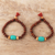 Wood and resin beaded stretch bracelets, 'Joy of Friendship' (pair) - Wood and Resin Beaded Stretch Bracelets from India (Pair) thumbail