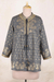 Block-printed cotton jacket, 'Paisley Elegance' - Paisley Motif Block-Printed Cotton Jacket from India (image 2g) thumbail
