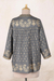 Block-printed cotton jacket, 'Paisley Elegance' - Paisley Motif Block-Printed Cotton Jacket from India (image 2h) thumbail