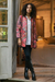Cotton jacket, 'Blissful Variety' - Printed Cotton Jacket with Various Motifs from India (image 2b) thumbail