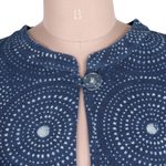 Block-printed cotton jacket, 'Mesmerizing Indigo' - Circle Motif Block-Printed Cotton Jacket from India