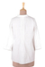 Cotton pintuck beaded blouse 'Udaipur Lake' - White Cotton Blouse with Beadwork and Pintucks (image 2e) thumbail