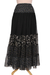 Block-printed viscose chiffon maxi skirt, 'Midnight Glory' - Floral Block-Printed Viscose Maxi Skirt from India (image 2a) thumbail