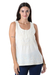 Cotton embroidered tank top, 'Casual Elegance' - Ivory Sleeveless Cotton Top with Chikankari Embroidery (image 2a) thumbail