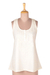 Cotton embroidered tank top, 'Casual Elegance' - Ivory Sleeveless Cotton Top with Chikankari Embroidery (image 2e) thumbail