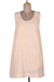 Cotton sundress, 'Glorious Peach' - Short Cotton Lined Peach Dress with Hand Embroidery (image 2a) thumbail