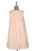 Cotton sundress, 'Glorious Peach' - Short Cotton Lined Peach Dress with Hand Embroidery (image 2b) thumbail