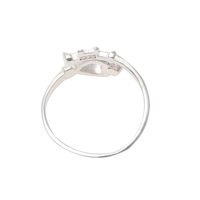Sterling silver band ring, 'Key to My Love' - Sterling Silver Heart Key Band Ring from India