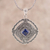 Collar con colgante de lapislázuli - Collar con colgante de lapislázuli real de la India