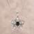 Onyx pendant necklace, 'Delightful Midnight' - Floral Onyx Pendant Necklace from India (image 2) thumbail